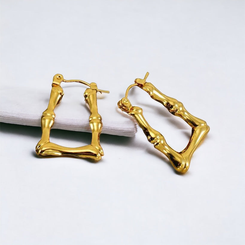 Bamboo Joint Square Hoops