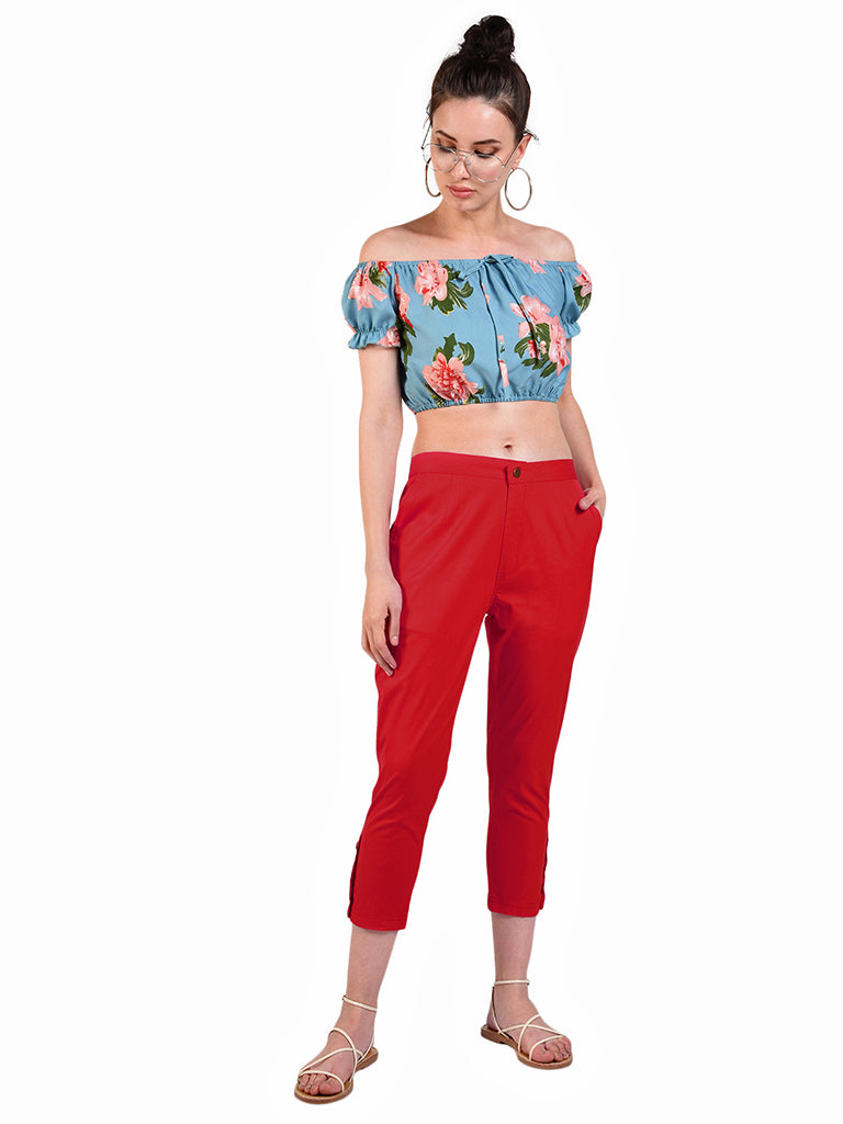 Quilver Blossom Crop Pant