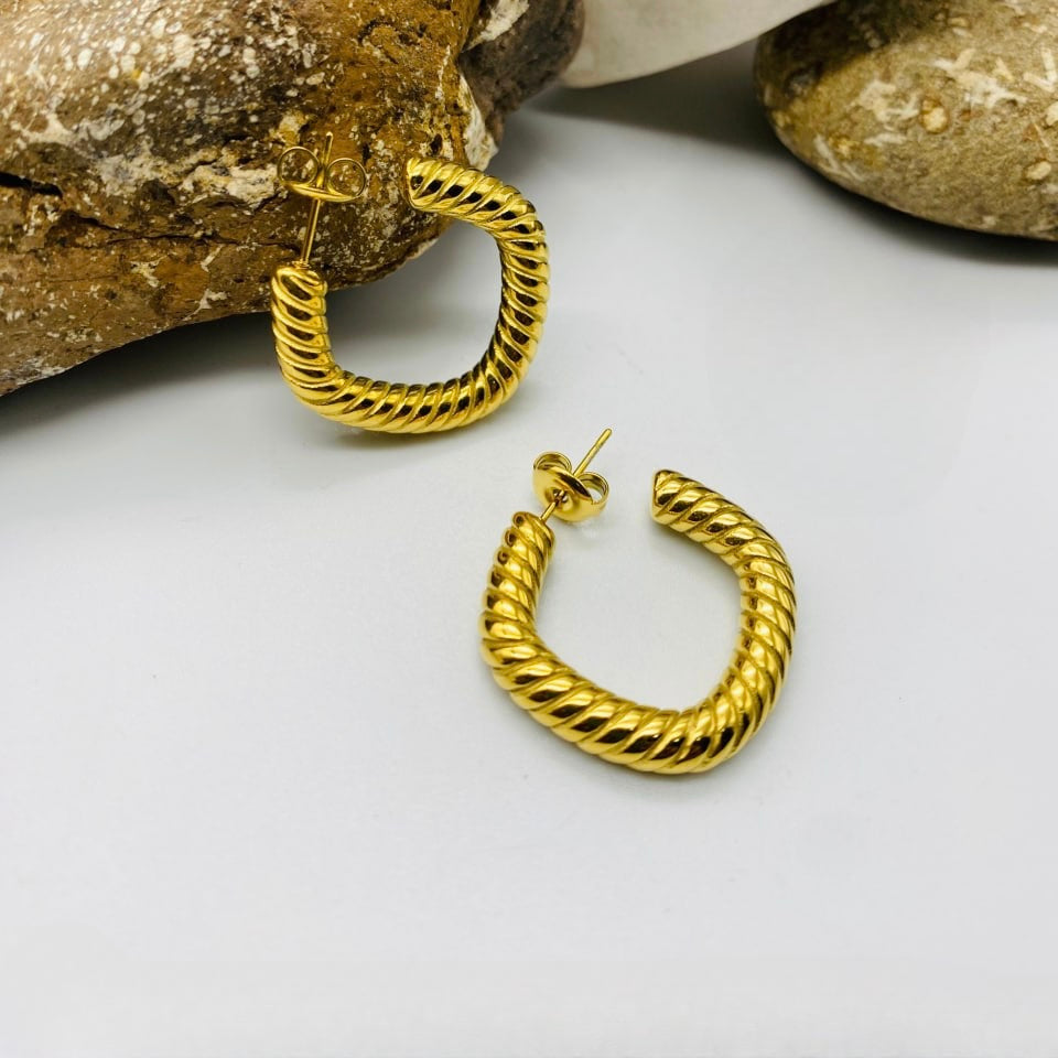 C - Shape Spiral Hoops