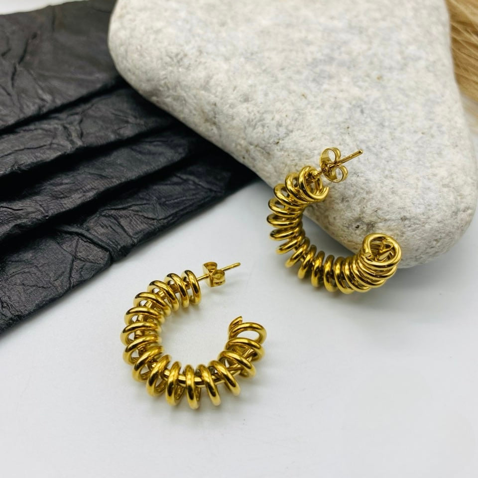 C Shaped Spiral Earring