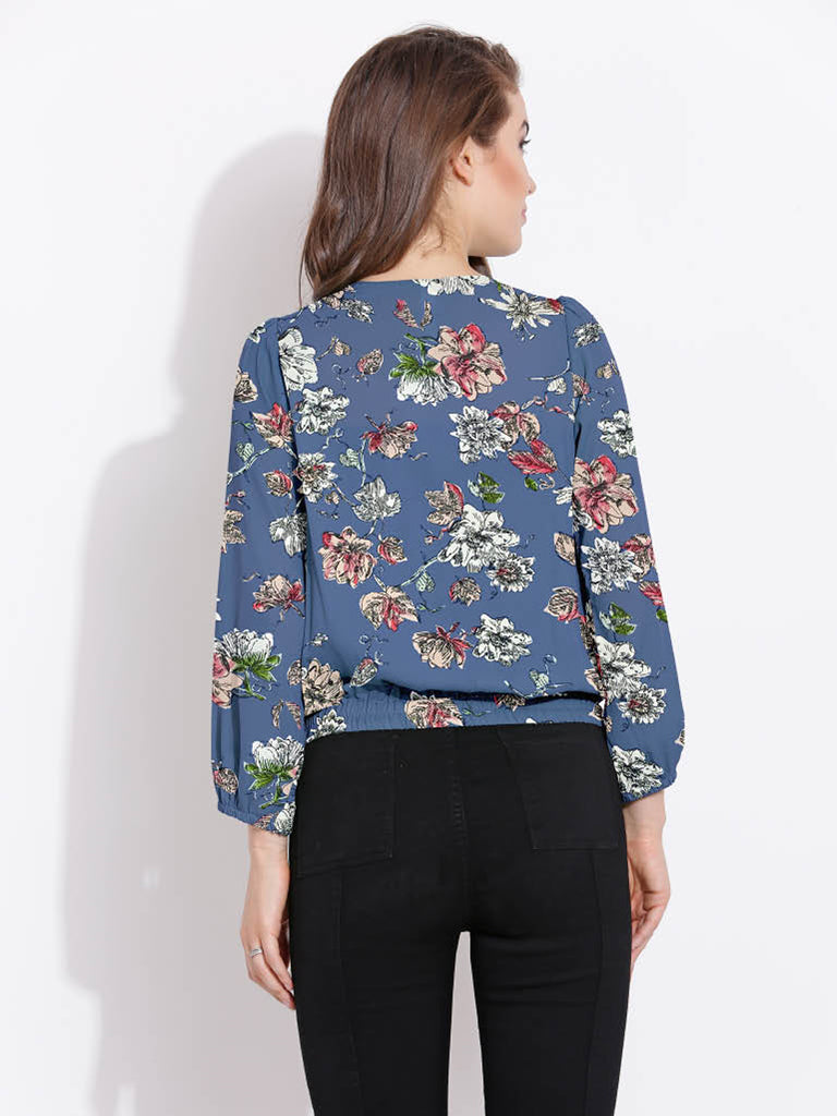 Quilver Overlap Shrug Top