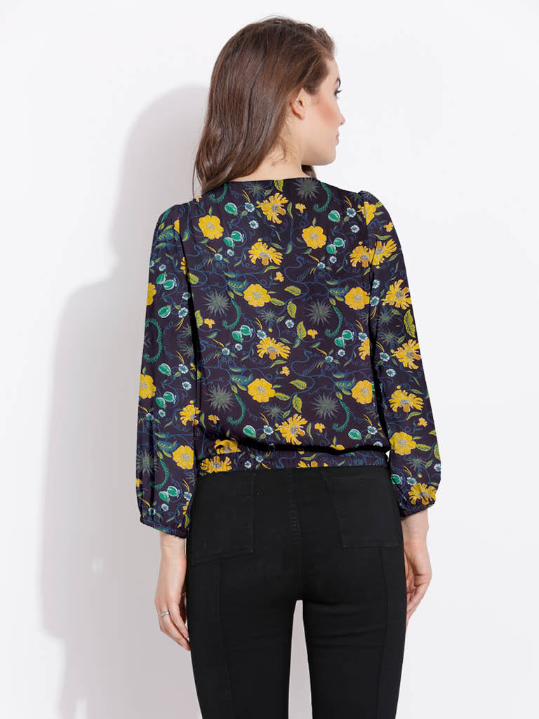 Quilver Overlap Shrug Top