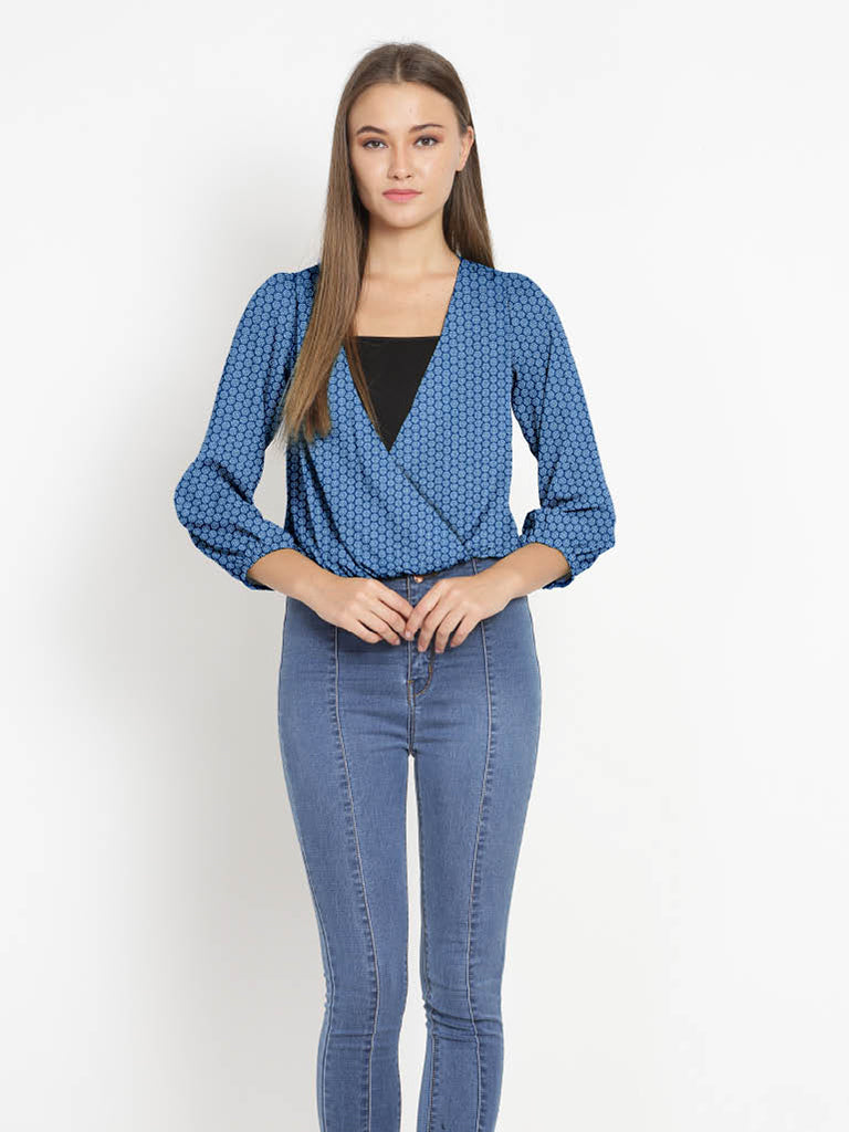 Quilver Overlap Shrug Top