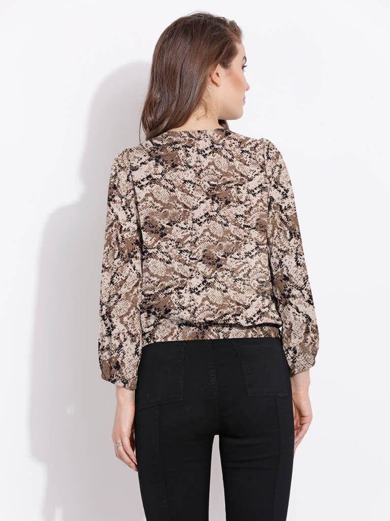 Quilver Overlap Shrug Top