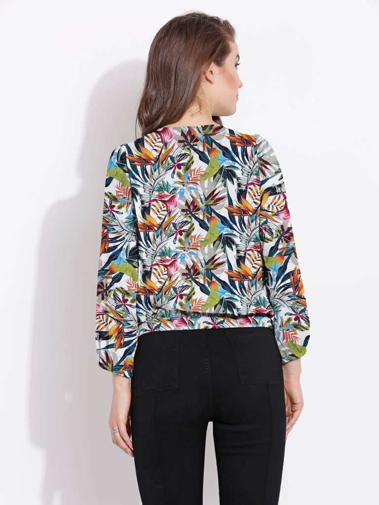 Quilver Overlap Shrug Top