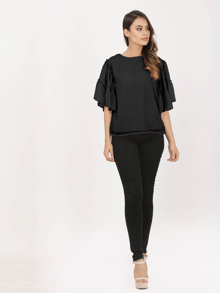 Quilver Swiss Sleeve Top