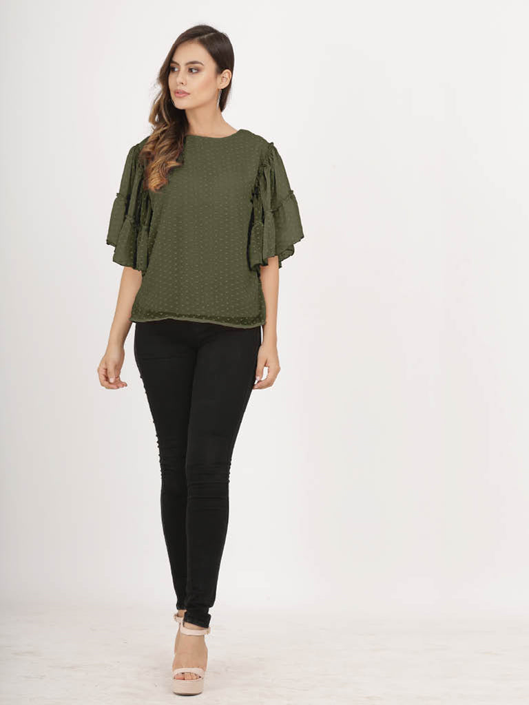 Quilver Swiss Sleeve Top