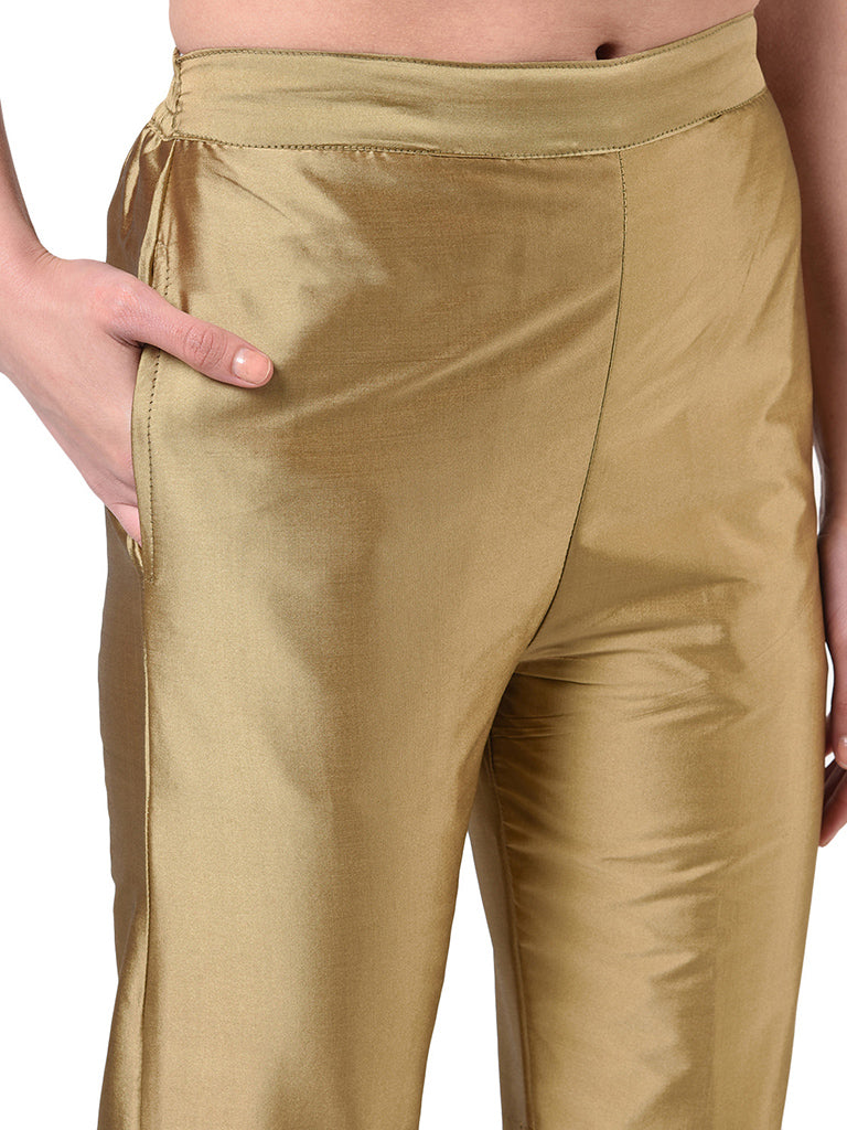 Quilver Taffeta Silk Pant