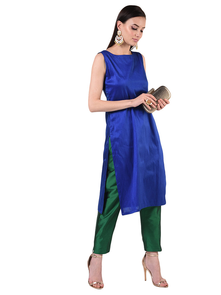 Quilver Taffeta Silk Pant