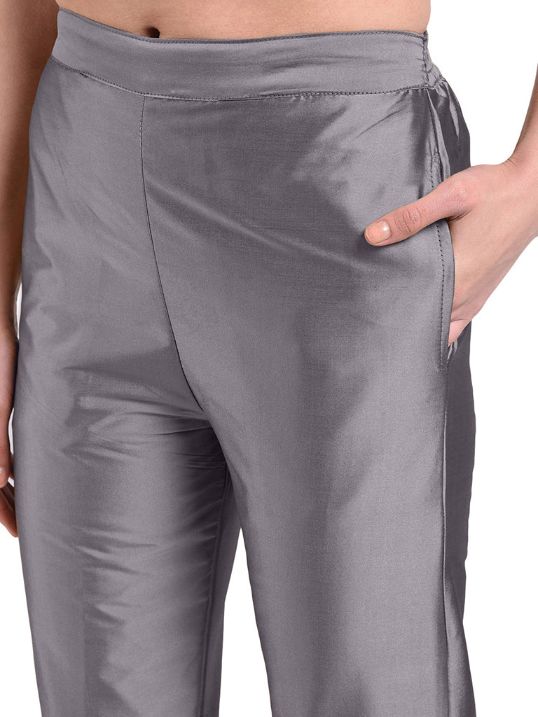 Quilver Taffeta Silk Pant