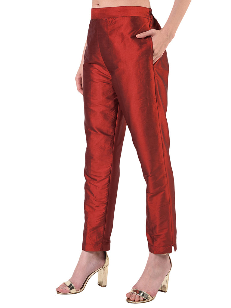 Quilver Taffeta Silk Pant