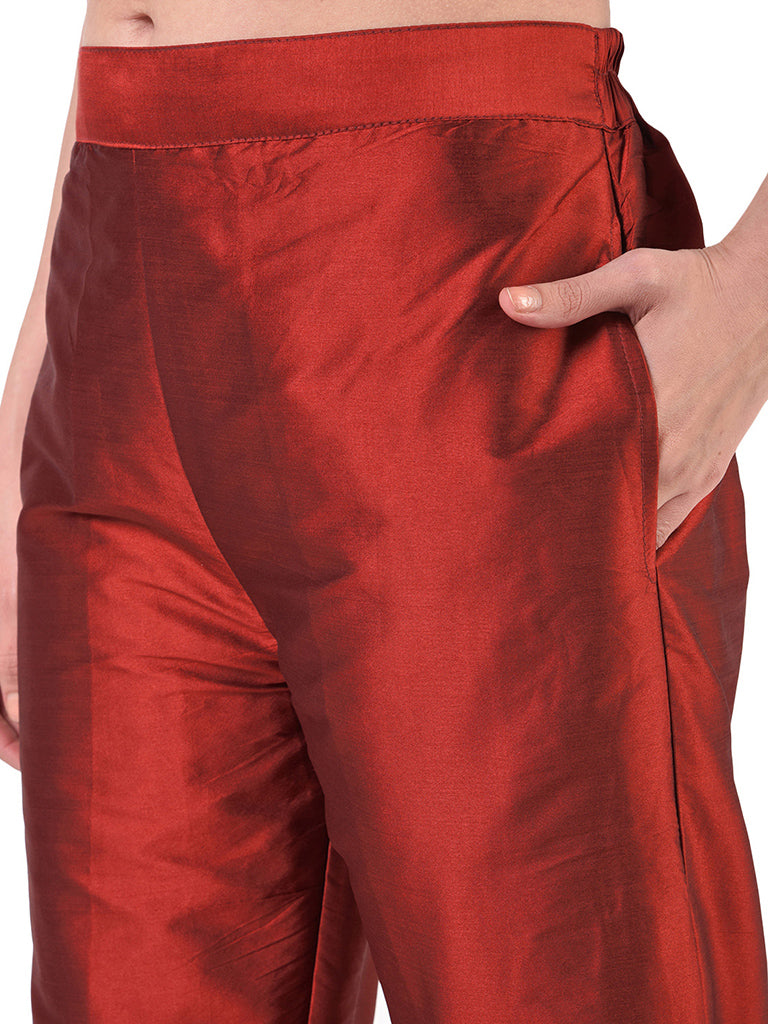 Quilver Taffeta Silk Pant