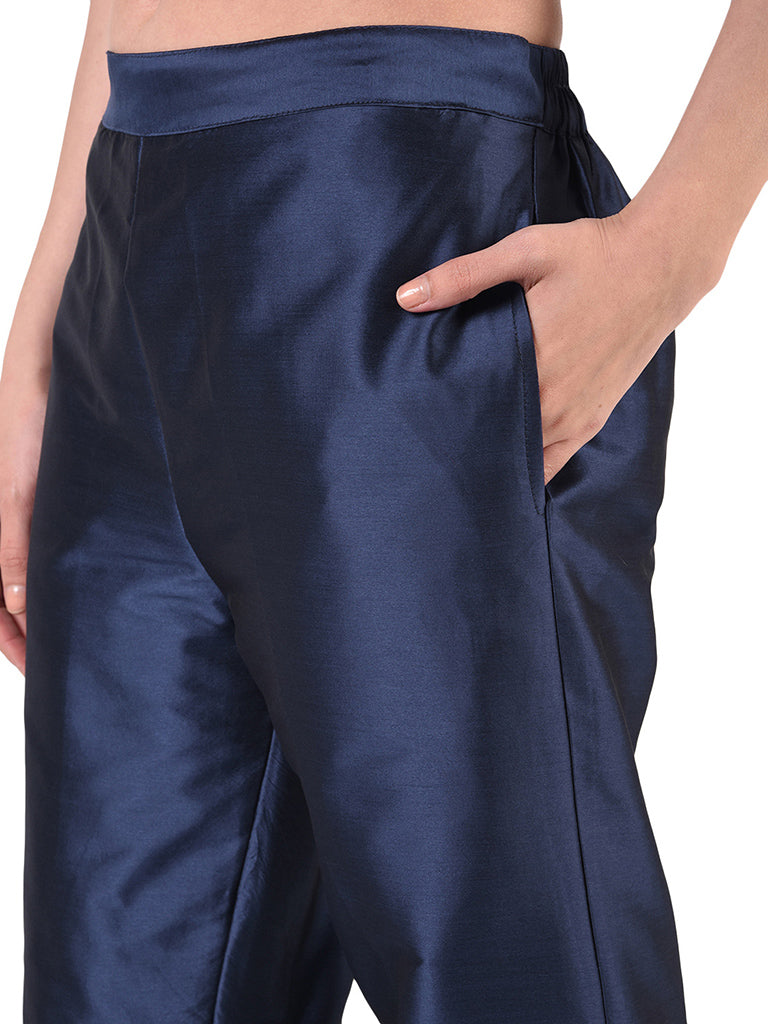 Quilver Taffeta Silk Pant