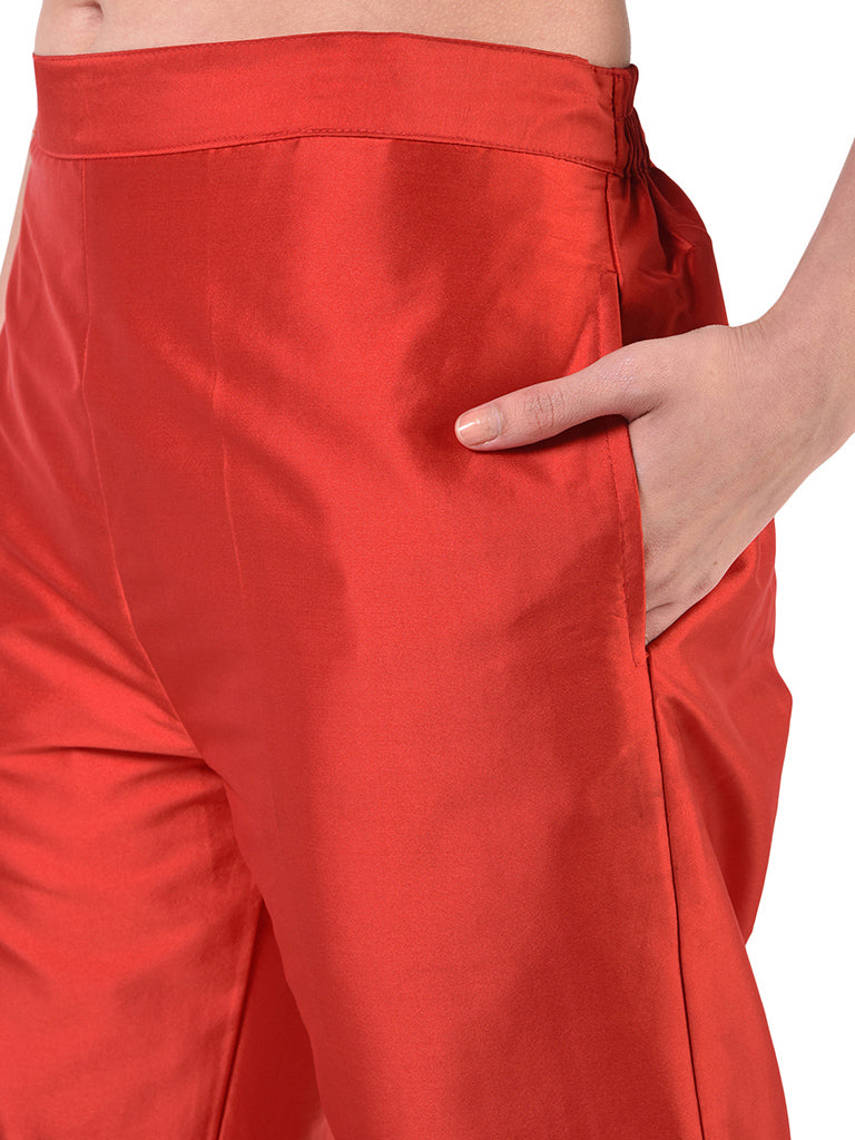 Quilver Taffeta Silk Pant