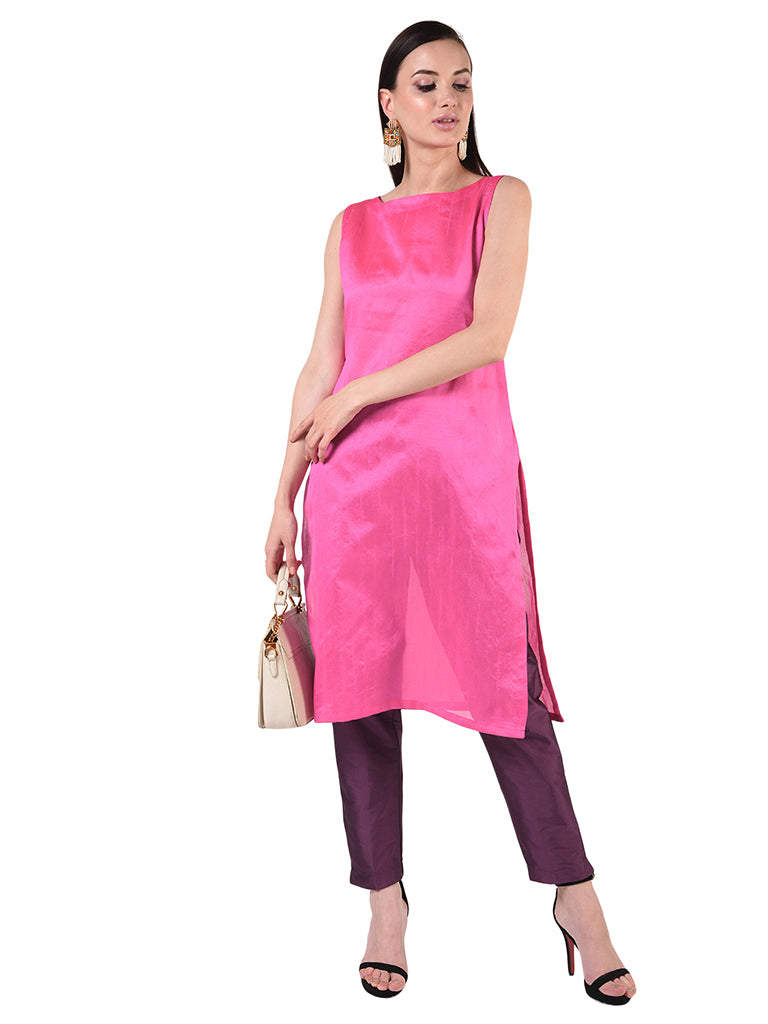 Quilver Taffeta Silk Pant