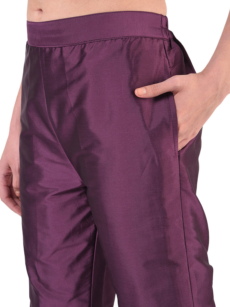 Quilver Taffeta Silk Pant